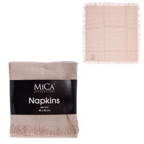 Obrúsky villia béžové, 4 kusy - d40xš40cm