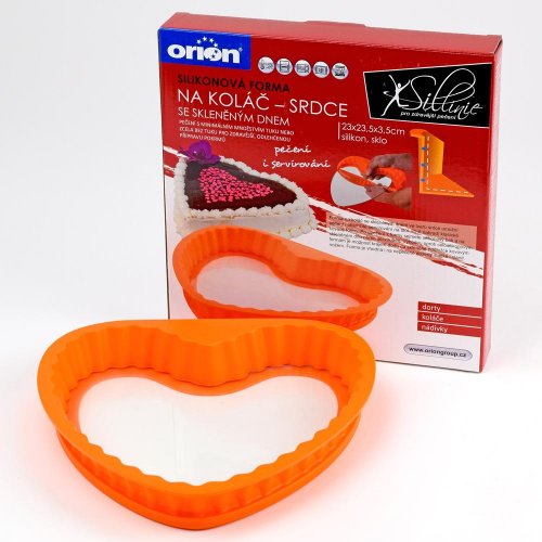 Forma silikón srdce sklenené dno 23,5x23,5cm 7350*