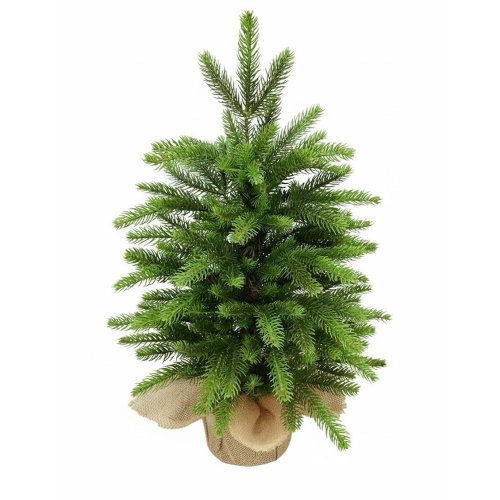 Vianočný stromček zaťaž. smrek pravidelný v jute 45cm pe