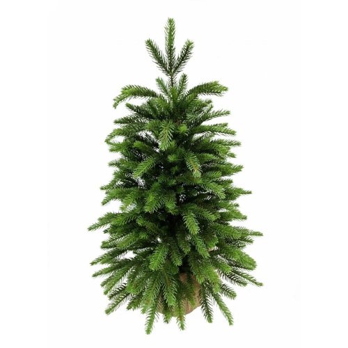 Vianočný stromček zaťaž. smrek pravidelný v jute 60cm pe