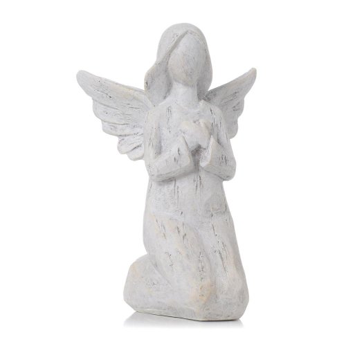 Anjel kľačiaci biely poly 12*9*15,5cm