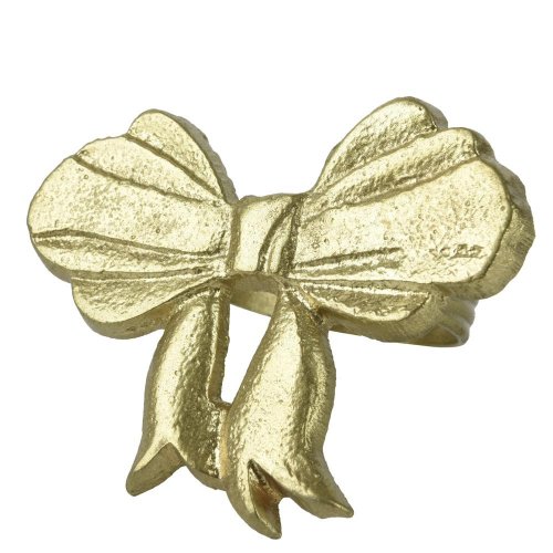 Obručka na servítky mašľa alu zlatá 7x4,5x6cm