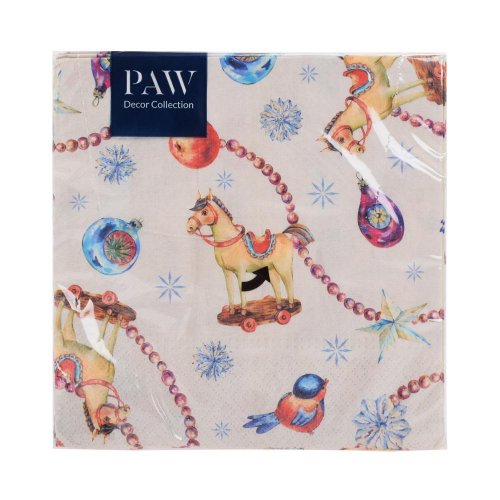 Sdl237900 servítky 33x33cm/20/3vrst. horses and baubles