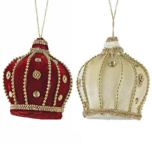 Korunka záves zo zamat/akryl 2ass - Vianočné dekorácie a ozdoby