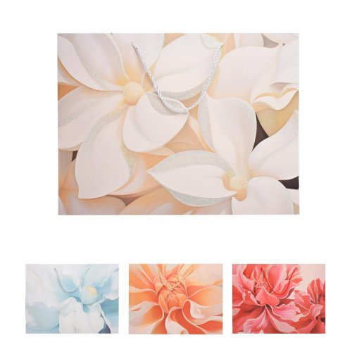 Darčeková taška s 23*18*10cm kvety glitter