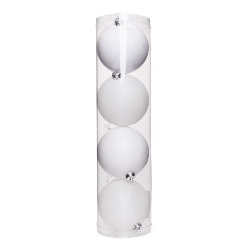 Gule plast. biele lesk/perla/glit s/4 10cm