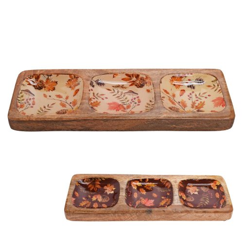 Podnos 30x10cm/3diel jesen motív 2ass