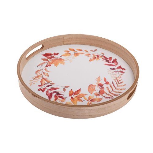 Podnos drev. malý 30cm jesen. motív