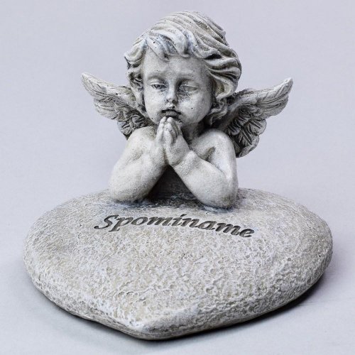 Anjel modliaci na srdci 10x9x8cm polyres=204067 - Umelé kvety