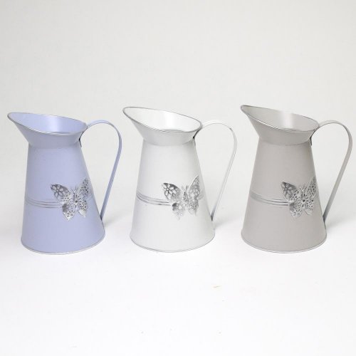 Váza džbán kov mix 3f motýľ  v:22x12,5cm