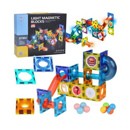 Magnetické kocky, 49 kusov. osvetlené kocky pre deti - Umelé kvety