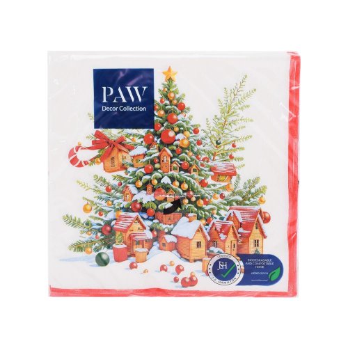 Sdl240800 servítky 33x33cm/20/3vrst. festive joy tree - Vianočné stromčeky