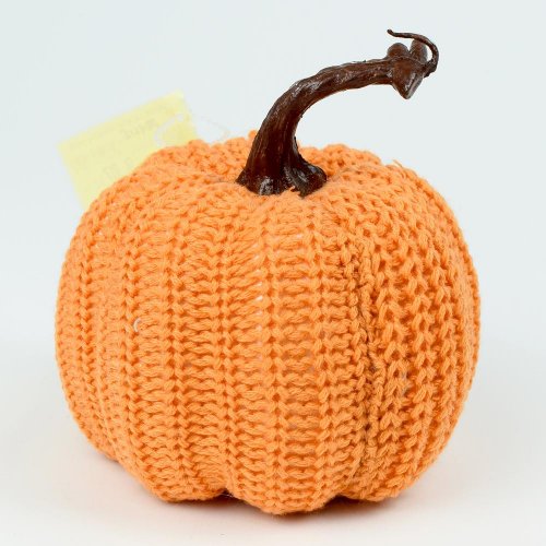 Tekvica látková oranžová / krém 14x14cm