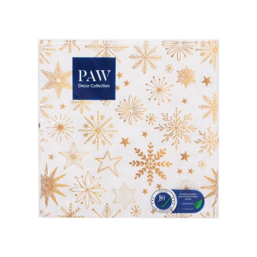 Sdl235800 servítky 33x33cm/20/3vrst. shiny snowflakes
