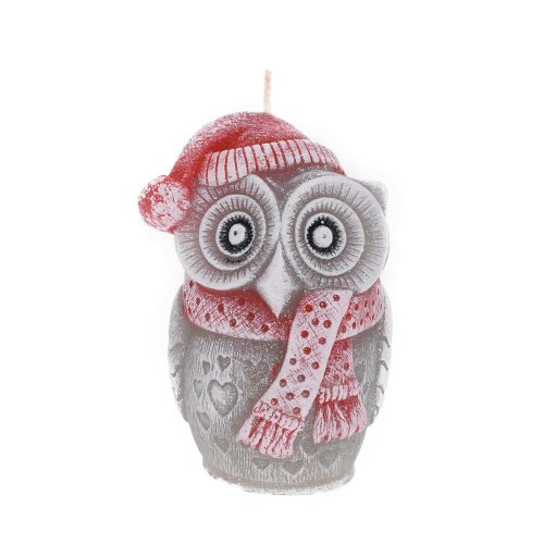 Vianočné sovy figurka červ. - Jesenné dekorácie