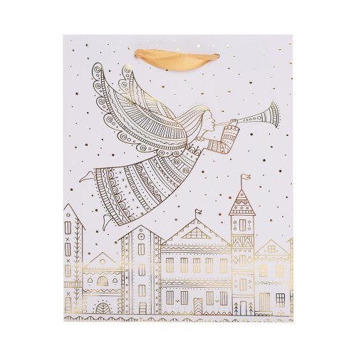 Agb2017203 taška darč. v25x20+10cm angel above the city