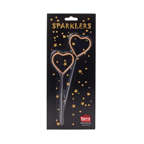 Prskavky v tvare srdca s/2 zlaté