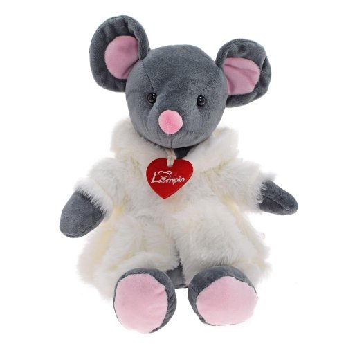 Myška azumi sivá v bielom kožúšku 28 cm