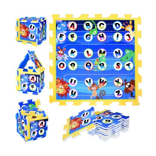 Penové puzzle - vzdelávacia podložka pre deti abeceda jungle 93x93cm - Umelé kvety