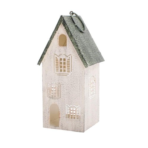 Domček bie/zel plech 23*11*8cm - Vianočné dekorácie a ozdoby