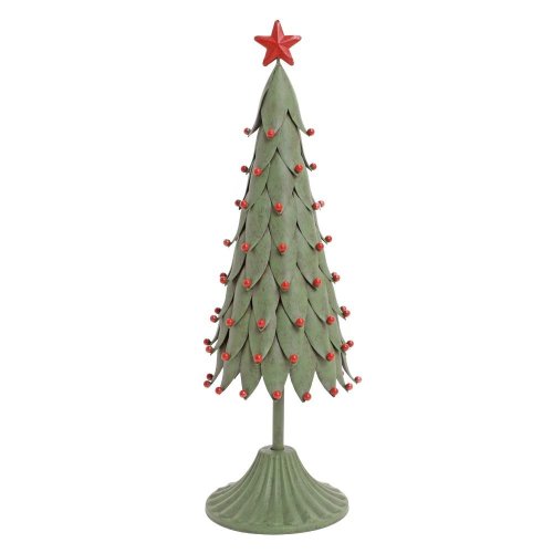 Stromček zel/čer plech 36*11,5*10,2cm - Vianočné dekorácie
