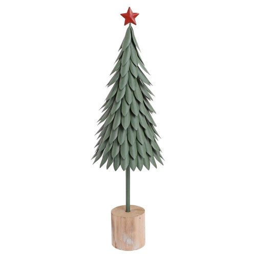 Stromček zel/nat plech 52*17*8,5cm - Vianočné dekorácie