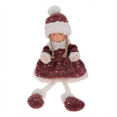 Dievča sediace bie/bor textil 18*16*45cm