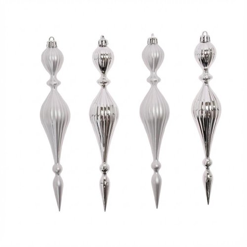 Vian. ozdoby antik strieborné plast s/4 22,5cm