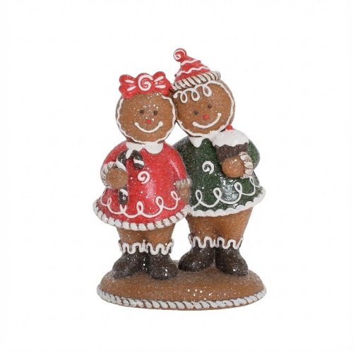 Perníčky chlapec/dievča hne/čer/zel poly 10,2*7*14,5cm