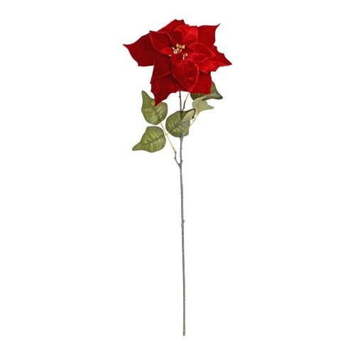 Vianočná ruža červená zamat 72cm - Umelé kvety