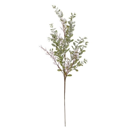 Konár zelené lístie, kryštáliky 70cm