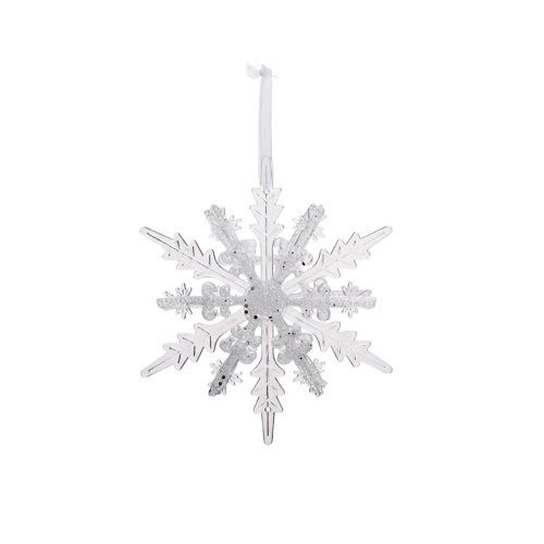 Záves vločka plast 16*16*2,5cm - Vianočné dekorácie a ozdoby