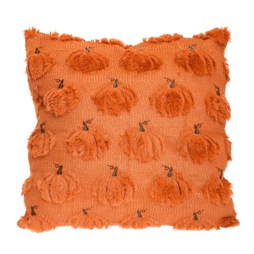 Vankúš vzor tekvica tehlový textil 45*45*10cm - Vianočné dekorácie