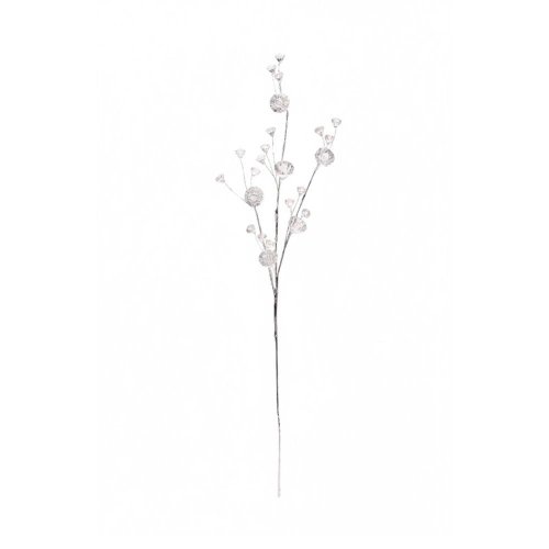 Konár kryštáliky strieborný 55cm