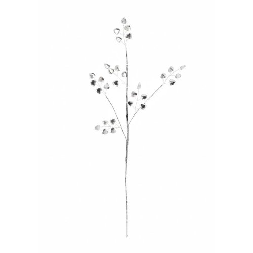 Konár kryštáliky,srdiečka strieborné 55cm
