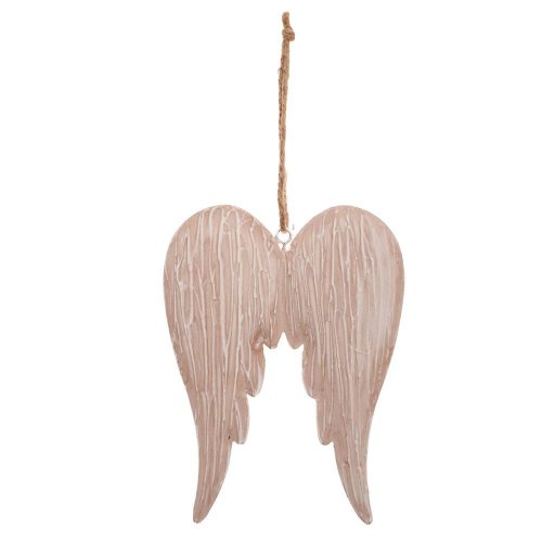 Záves krídla béžové plech 14*18*1,8cm - Vianočné dekorácie a ozdoby