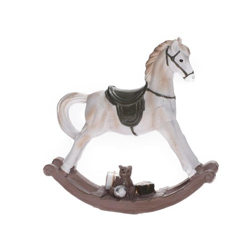 Hojdací koník bie/hne poly 14*4*15cm - Vianočné dekorácie