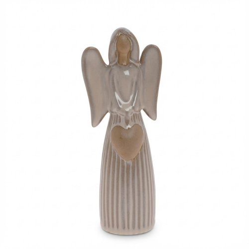 Anjel so srdcom béž porcelan 7*4,5*18,6cm