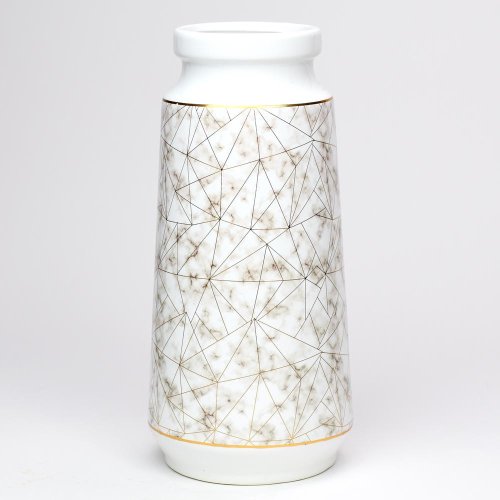 Obal váza biela vzor 9x14,5x30,5cm