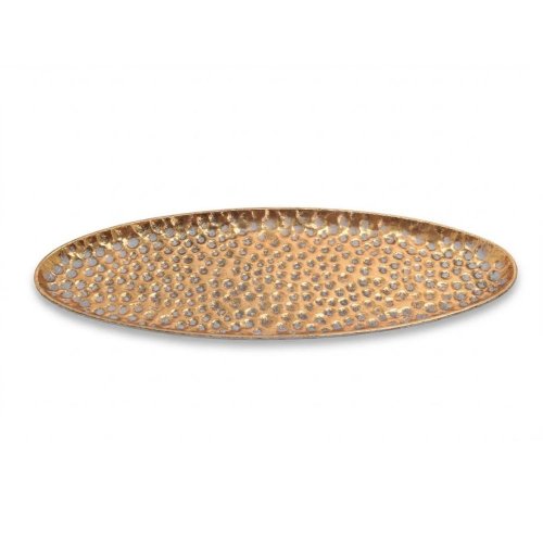 Tácka zlatá veľká plech 59,5*20*3cm - Vianočné dekorácie