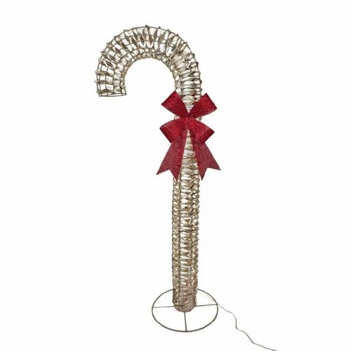 Lízanka zlatá s červenou mašlou 600led 103cm - Vianočné osvetlenie