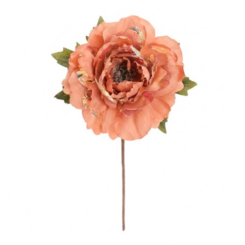 Ks pivonka oranžová/metal 32cm - Umelé kvety