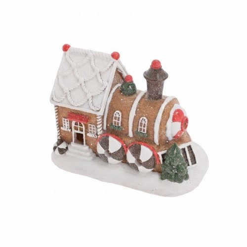 Vláčik perníkový led poly 14,5*8,5*11cm - Vianočné dekorácie