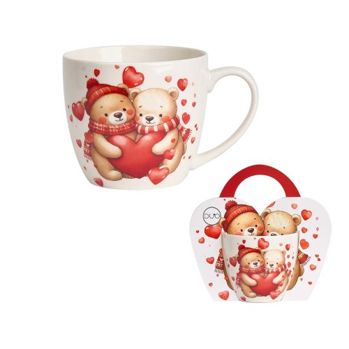 Šálka 460ml medvede so srdcom - Umelé kvety