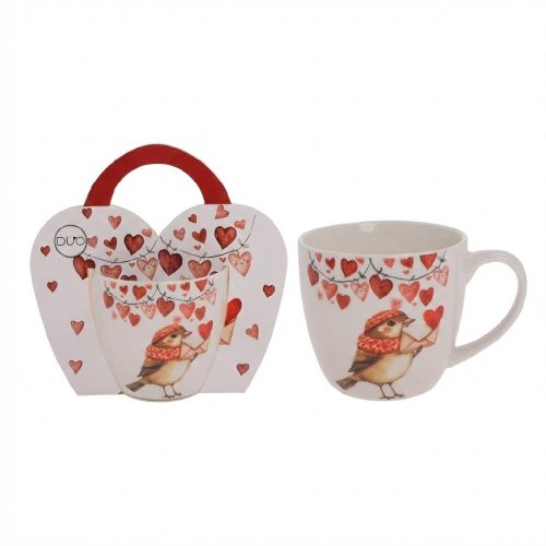 Šálka 460ml vrabček - Vianočné dekorácie a ozdoby