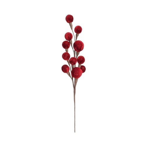 Konár bordové guličky zamat 48cm