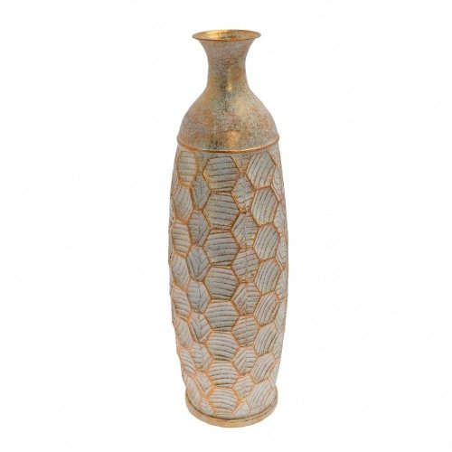 Váza ornament ment/zla plech 17,5*55cm - Umelé kvety