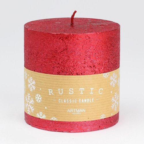 Rustic metalic val.9x9 červený