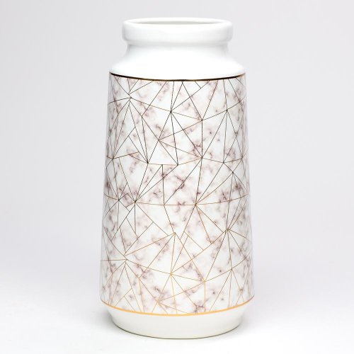 Obal váza biela vzor 8x13x25cm