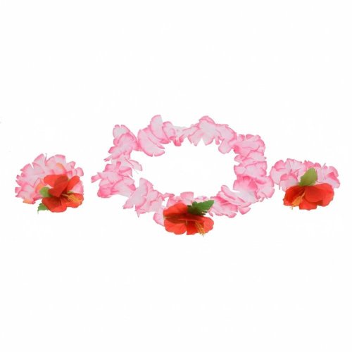 Sada havaj ružová - náhrdelník s náramky